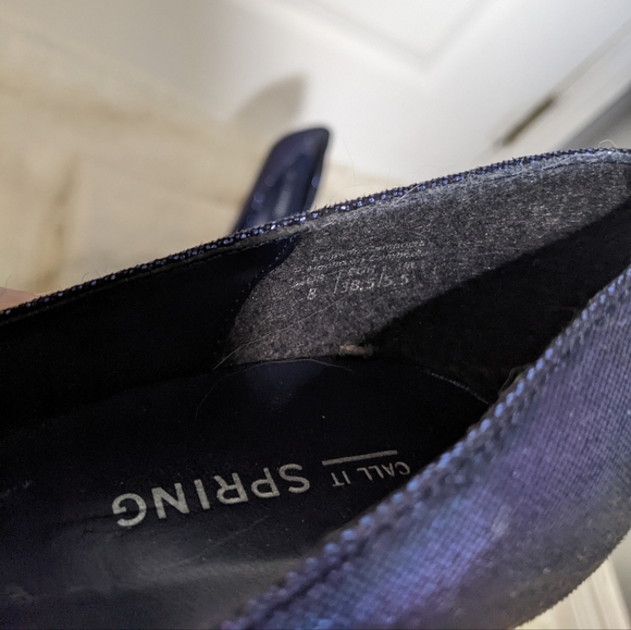 LNC Call it Spring blue, purple, shiny reflective peep toe heels, 4.5", 8 - Picture 8 of 11